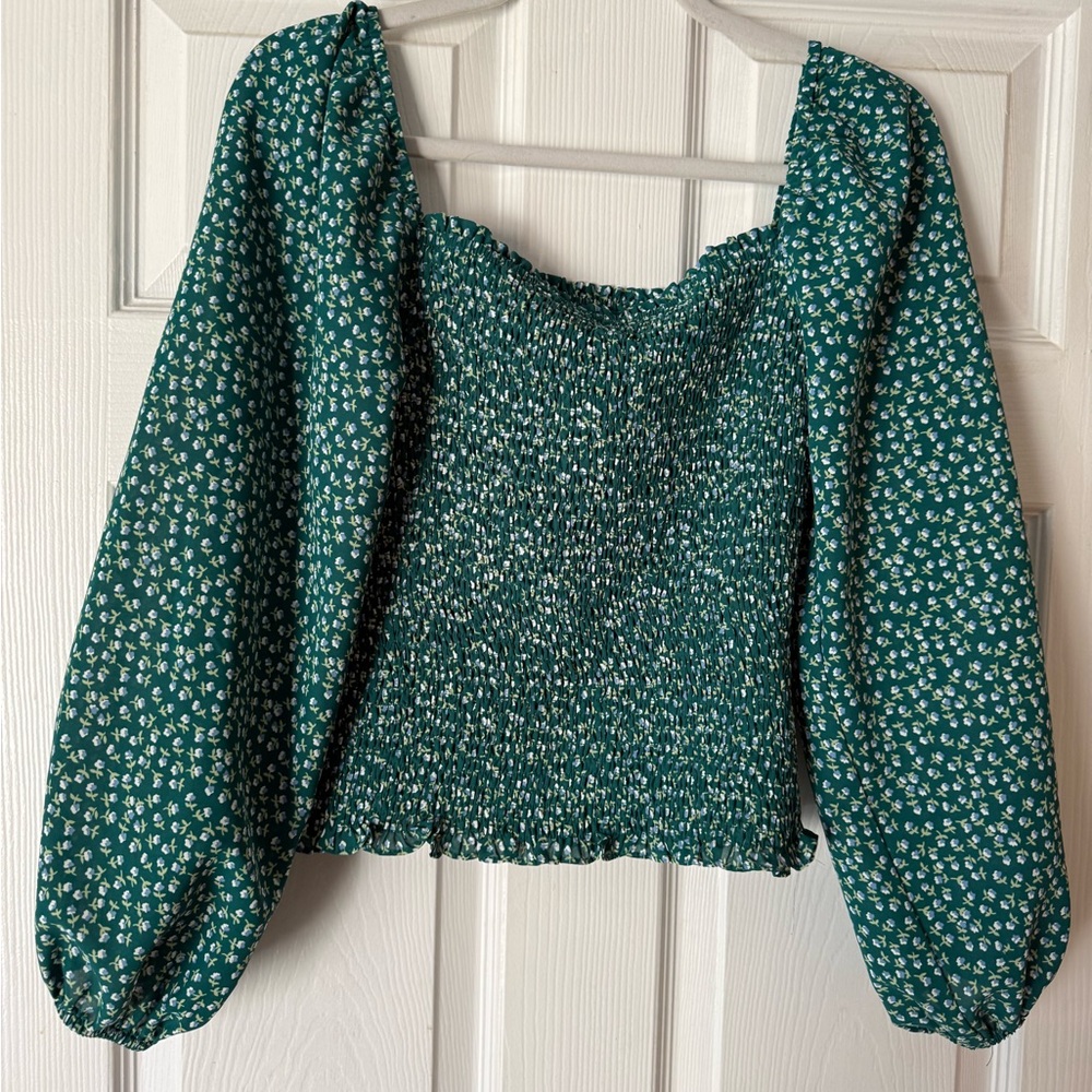 Floral Green Women's Top
